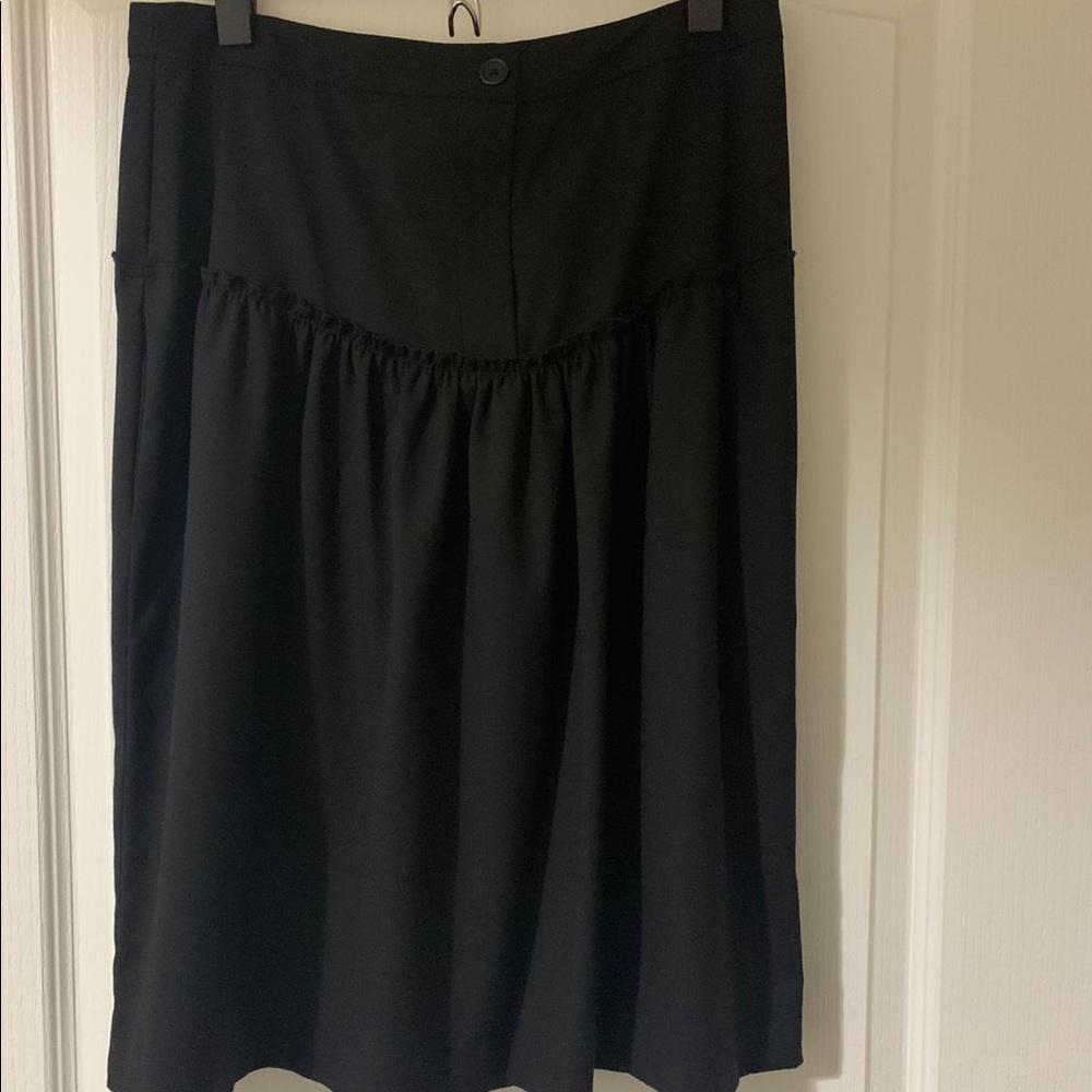 Black flare midi skirt